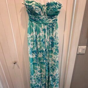 Blue Watercolor Maxi Dress